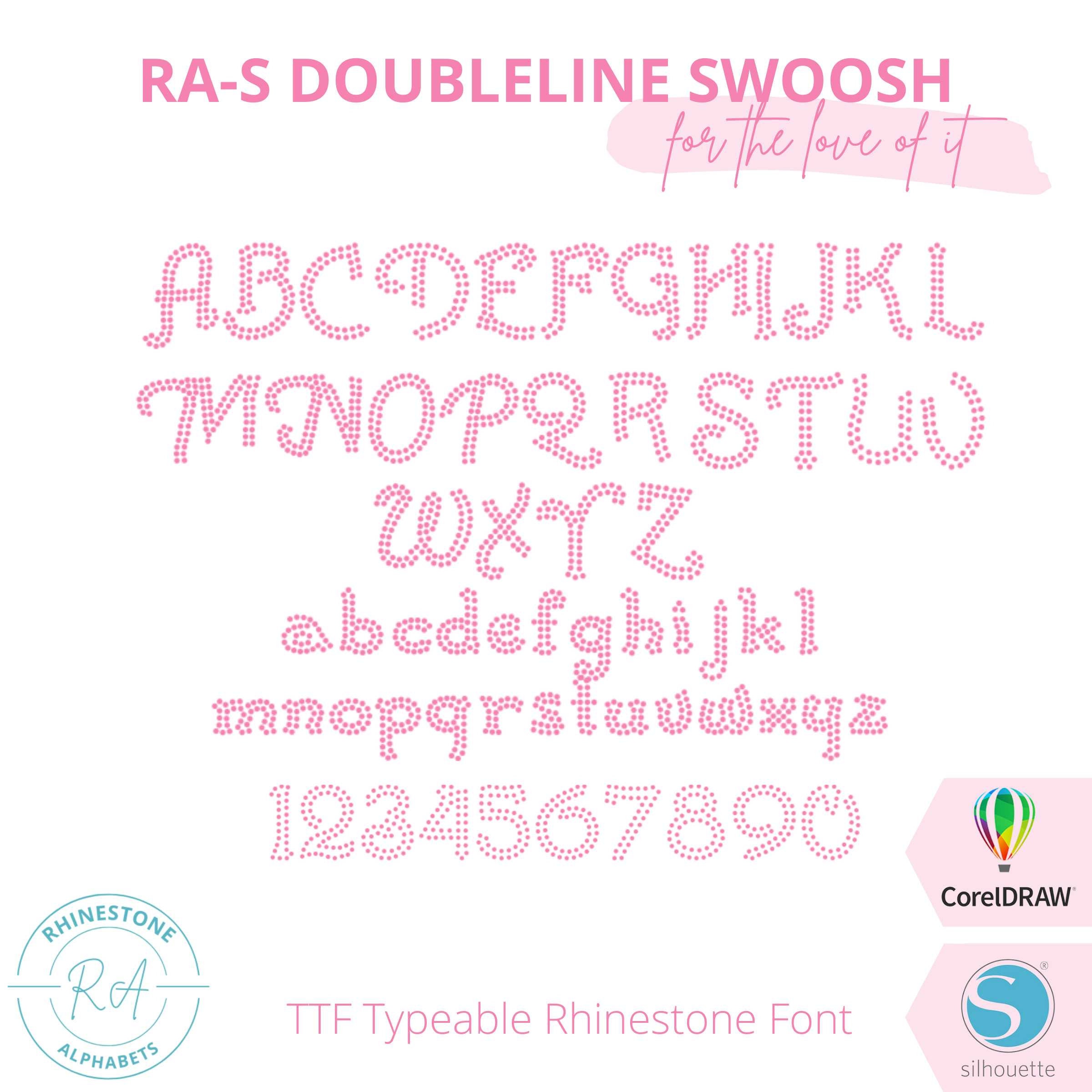 Calligraphy R Double Line RA-S Doubleline Swoosh A Ttf True Type Rhinestone Font! - Etsy