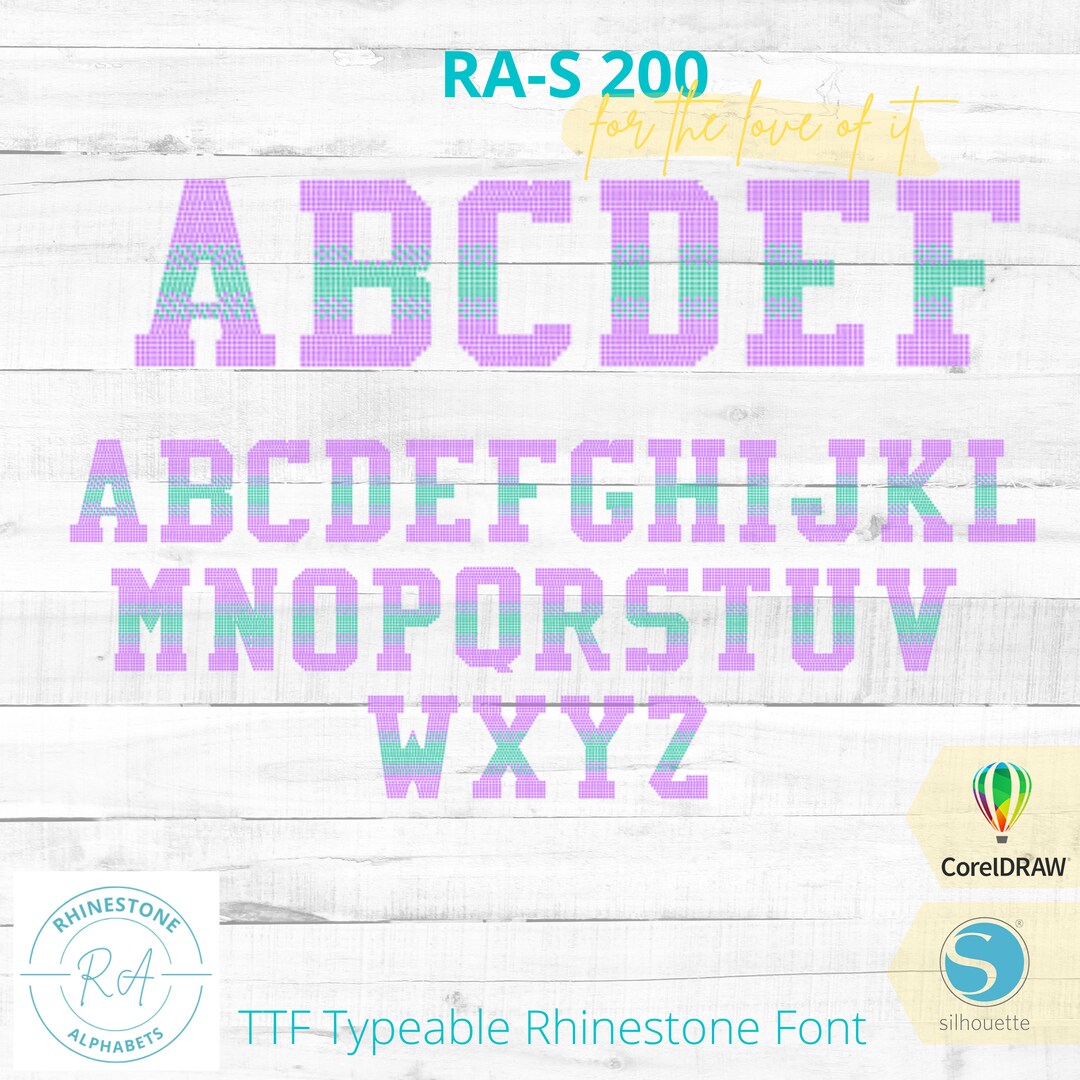 Faded Script Font RA-S 200 Faded Combo TTF Rhinestone Font Faded Look - Etsy