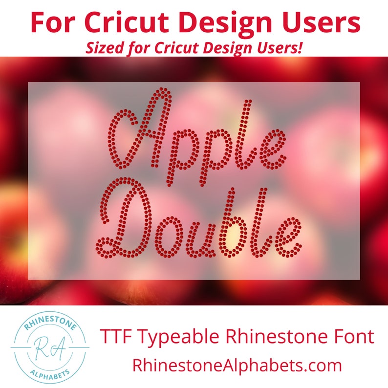 Apple Double A Cricut Sized Typeable Rhinestone Font - Etsy