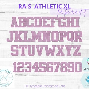 RA-S Athletic XL    Typeable Rhinestone Font