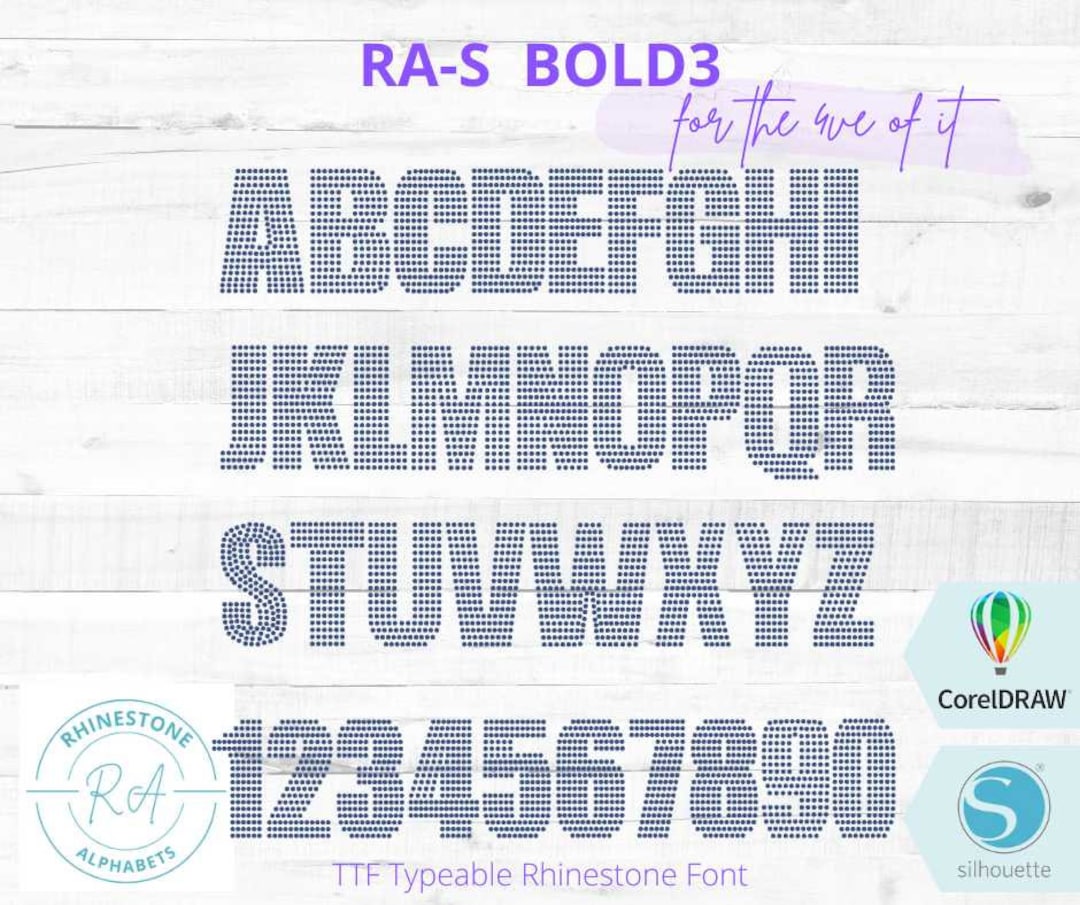 RA-S Bold 3 Typeable Rhinestone Font - Etsy