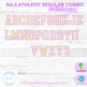 RA-S Athletic Regular Combo   Typeable Rhinestone Font