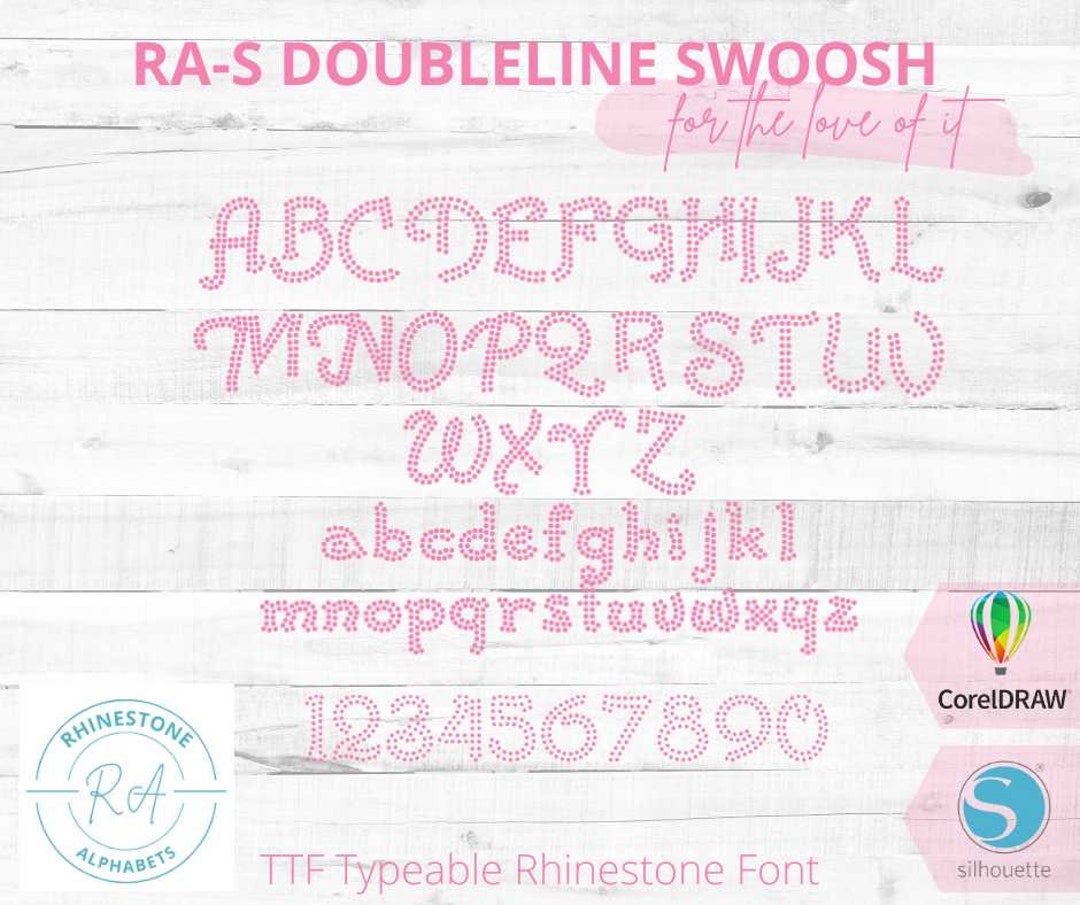 Calligraphy R Double Line RA-S Doubleline Swoosh A Ttf True Type Rhinestone Font! - Etsy