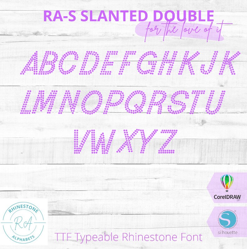 RA-S Slanted Double : A Typeable TTF Rhinestone Font All Upper Case ...