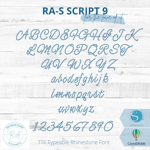 RA-S Script 9    This is a TTF/OTF Typeable Rhinestone Font!