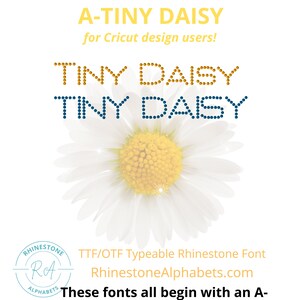 Tiny Daisy Cricut Sized    Typeable Rhinestone Font