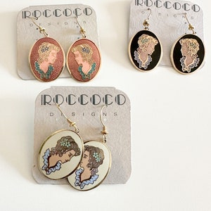 NWT 80s Cloisonné  Drop Earrings | Roccoco Enamel Drop Earring with Gold Enamel Fill