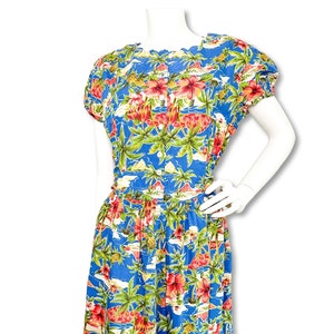 Vintage Pak Los Floral Dress with Ruche Hip detailing | SIZE SMALL