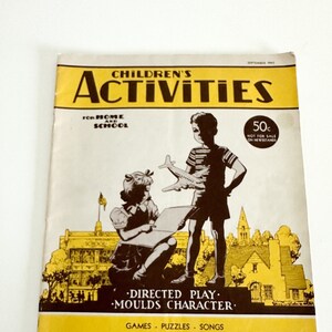 Vintage 1947 Children&#39;s Activities for Home and School Magazine | September 1947 Activity Magazine for Kids