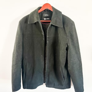INC Wool Blend Zipper Front Jacket | Size Medium Mens |