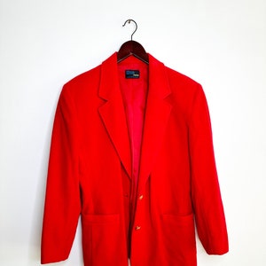 Chic-Pettites Wool and Cashmere Blazer with Gold Buttons Vintage Red Wool Blazer Size: 10 wool Blazer Fall/Winter Blazer image 1