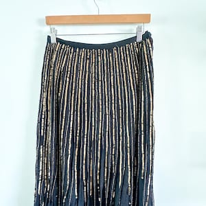 Cold water Creek Black Skirt with Gold Sequin Fringe Detail