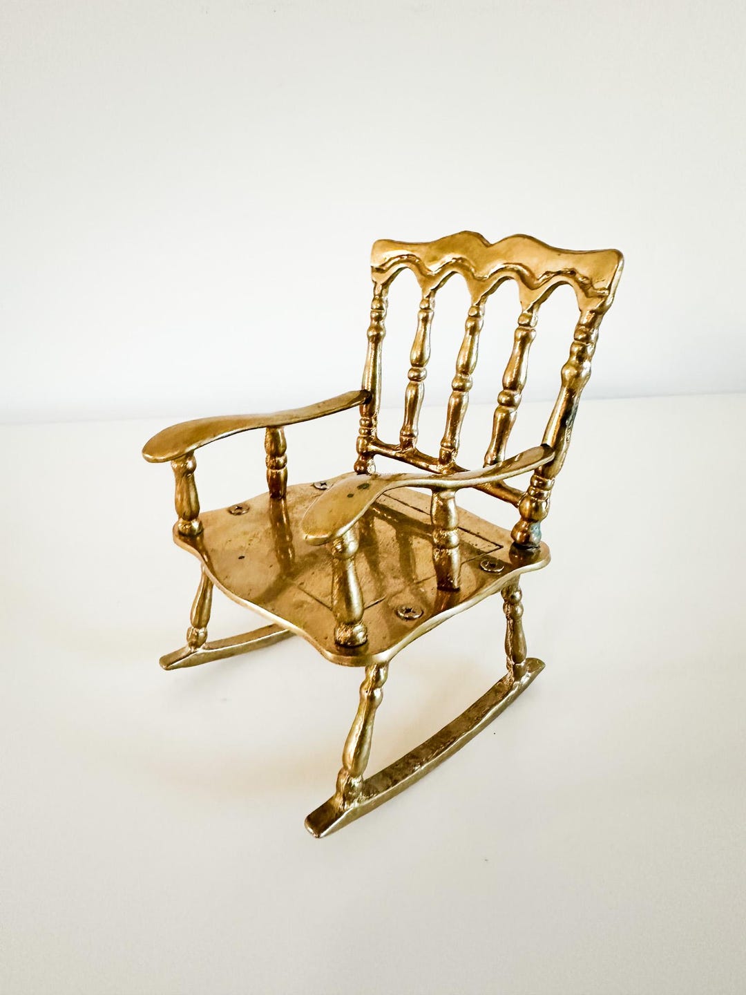 Vintage Brass Rocking Chair | Brass Decorative Rocking Chair - Etsy