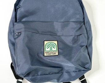 Vintage Northwest Territory Backpack Green‎ Canvas Leather Trim Multiple Pockets Vtg Northwest Territory Backpack-Leather Strip-Green-Pockets  main image 4