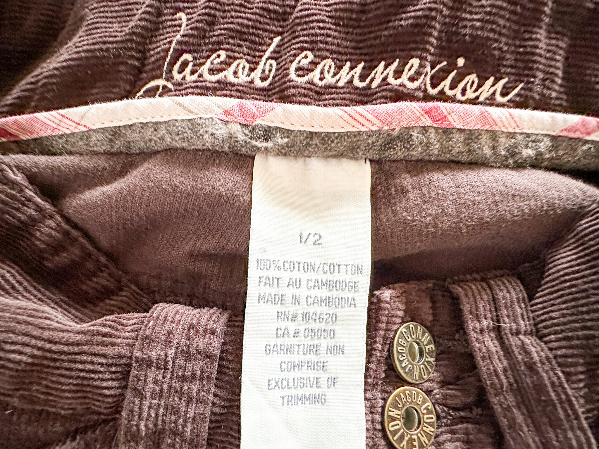 Vintage Jacob Connexion Flair Corduroy Pants | SIZE: 2| Vintage Brown ...