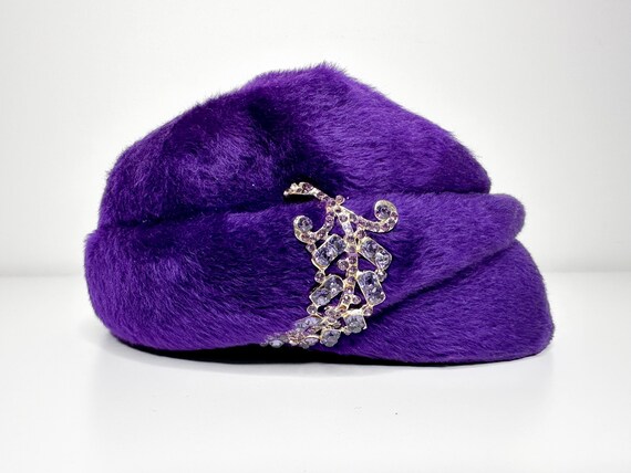 Vintage Purple Orbella Super Beaver Hat With Beaded  display picture 2