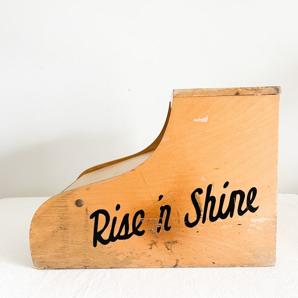 Vintage Rise 'n Shine Shoe Shine Box | Vintage Shoe Box| MCM Shoebox display
