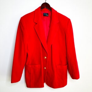 Chic-Pettites Wool and Cashmere Blazer with Gold Buttons Vintage Red Wool Blazer Size: 10 wool Blazer Fall/Winter Blazer image 5