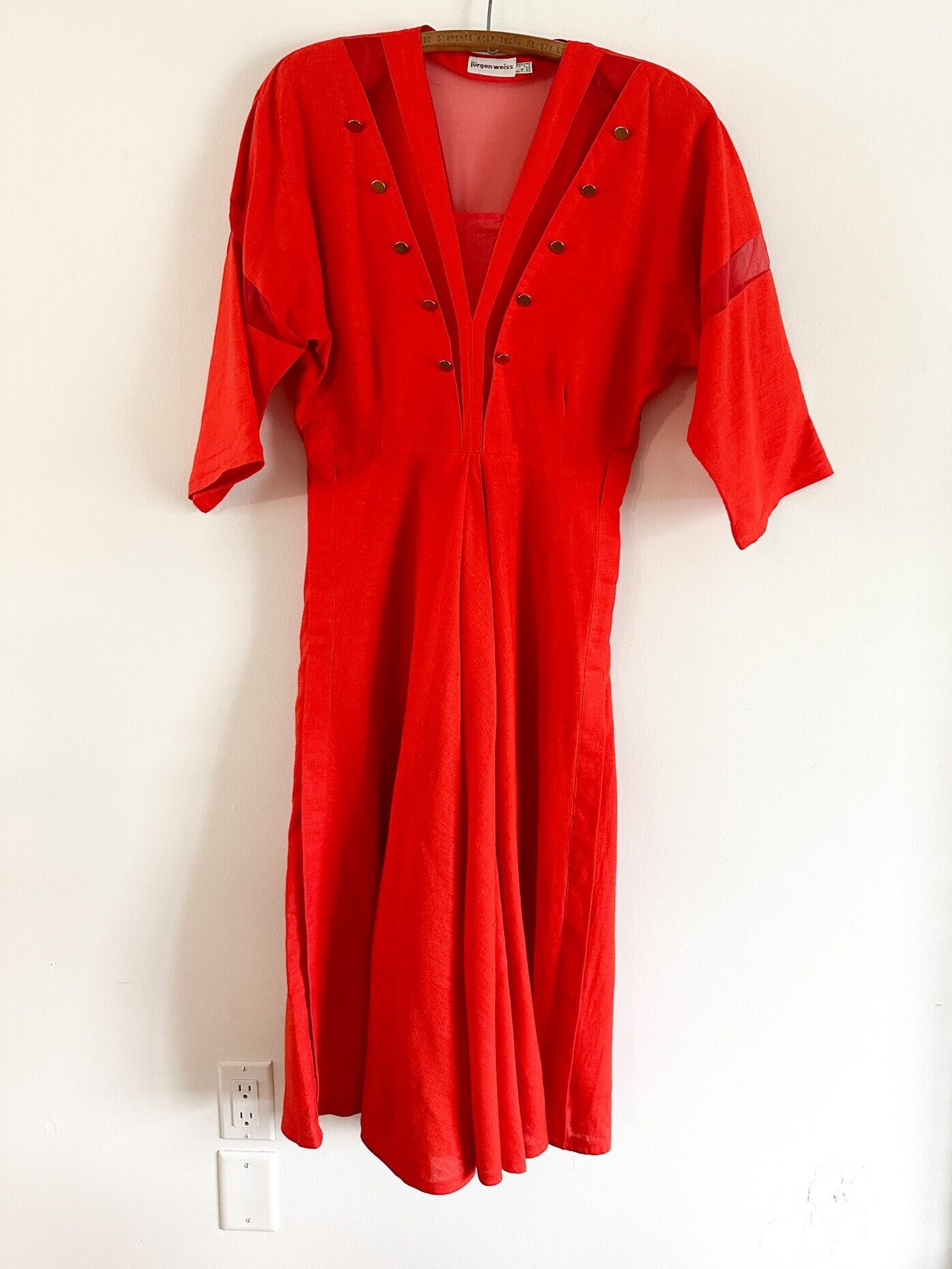 Vintage Jurgen Weiss Red Dress | Linen Blend Jurgen Weiss Dress | Size: 8 -  Etsy