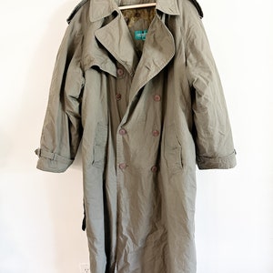 Vintage Cricketeer Khaki Fully Lined Trench Coat Sizze: 44T Plus Sized Trench Coat Oversized Trench coat image 1