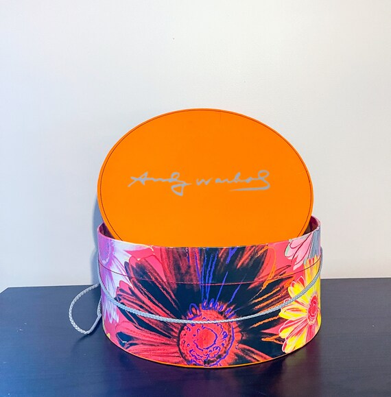 Vintage Andy Warhol Daisy Hat Box - Orange - Etsy