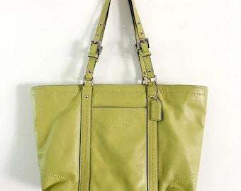 COACH Gallery Tote Lime Green Bag With Adjustable Handles - Etsy