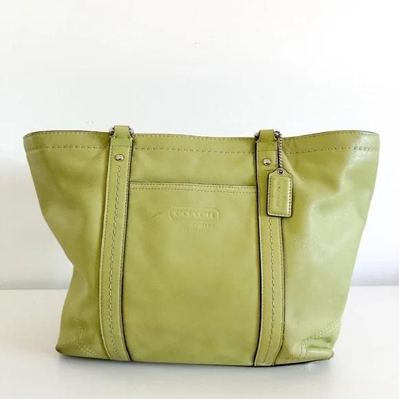 バッグ Coach Gallery Satchel Cotton Twill Lime Coach Vintage Tote Bag, Yellow and Lime Green | eBay