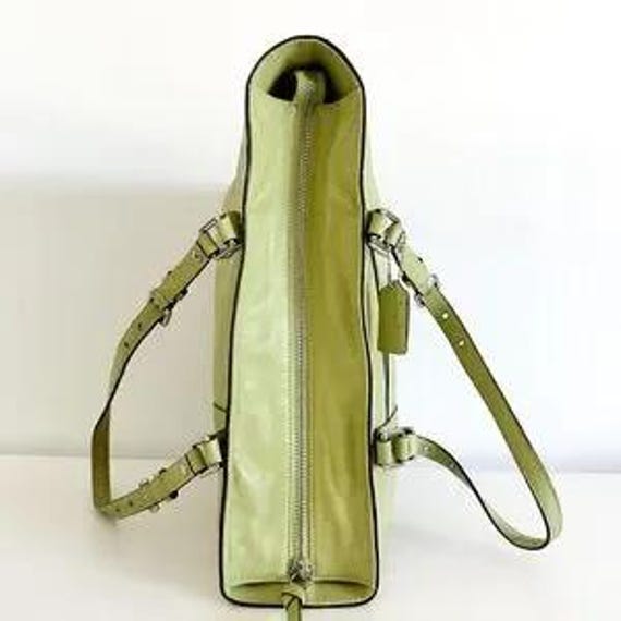 バッグ Coach Gallery Satchel Cotton Twill Lime COACH Gallery Tote Lime Green Bag With Adjustable Handles - Etsy