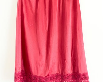 Vintage Kayser Red Half Slip | Vintage undergarments | Vintage Half Slips| Lace Slips