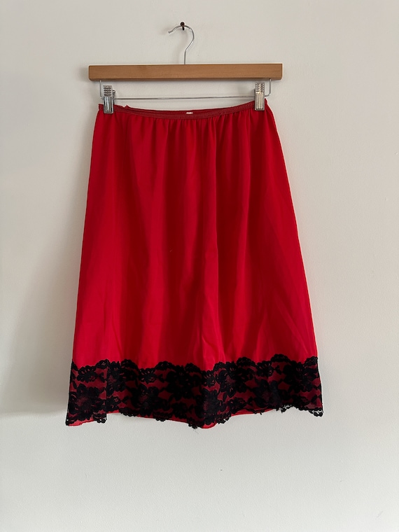Vintage Dorsay Red Half Slip Vintage Undergarments Vintage Half Slips Lace Slips Etsy UK