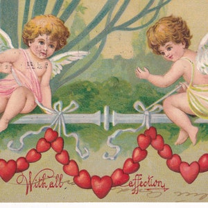 postale vintage de Saint-Valentin | vintage de Saint-Valentin | Notes d'amour | Carte de Saint-Valentin ancienne - Avec mon affection