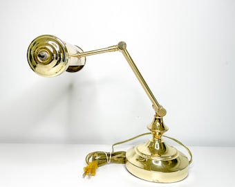 Vintage Brass Banker’s Lamp | Brass Decor | Banker Lamp | 90s Home Office Decor