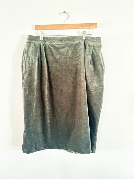 Gonna a tubino in velluto a coste VINTAGE Petite da donna taglie