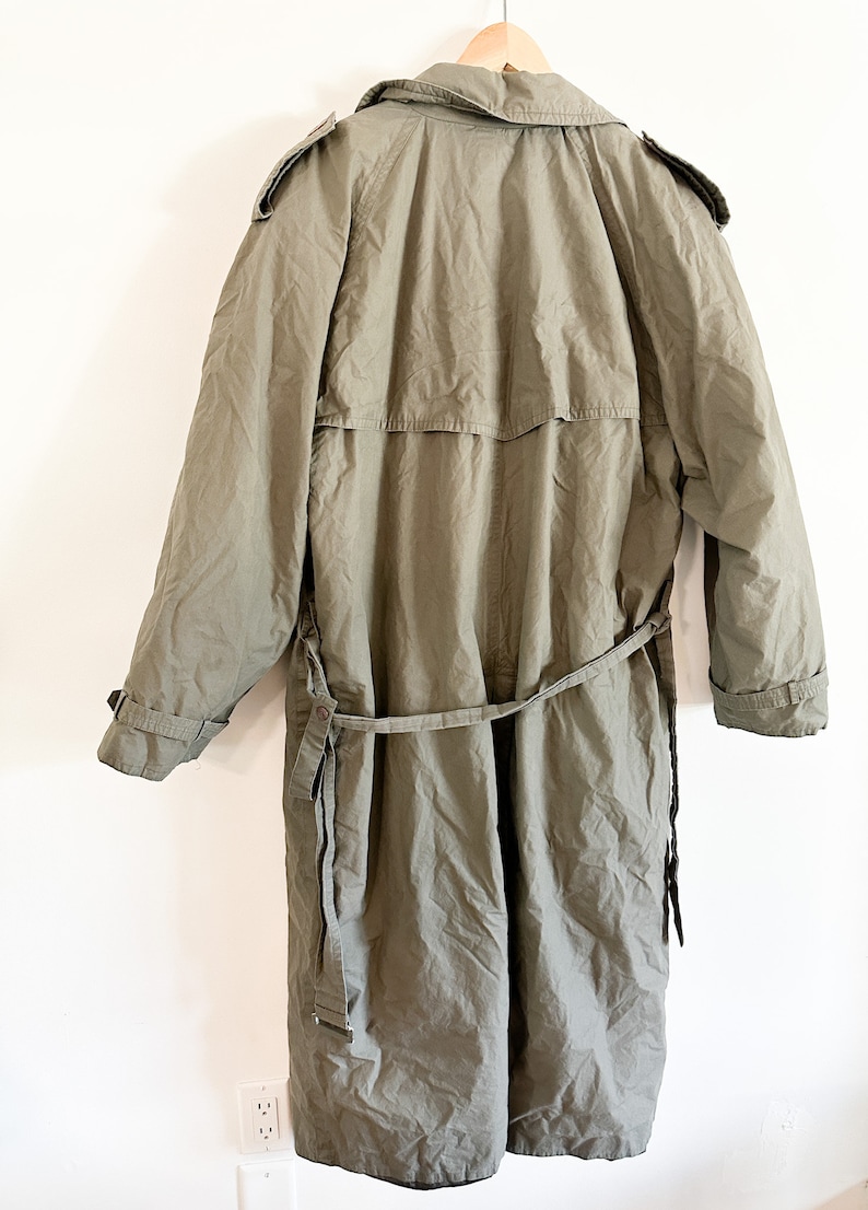 Vintage Cricketeer Khaki Fully Lined Trench Coat Sizze: 44T Plus Sized Trench Coat Oversized Trench coat image 2