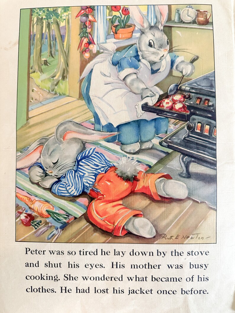 Tired Peter Rabbit Vintage 1940s Peter Rabbit Children's Book | Ruth E. Newton ...