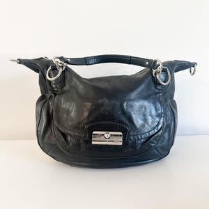 COACH Kristin Black Luxury Leather Large Satchel Bag