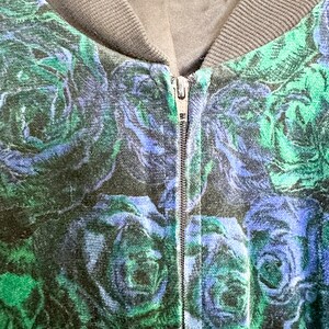 Vintage Collection International Floral Bomber Jacket Suede Bomber Jacket Size 14 LARGE image 6