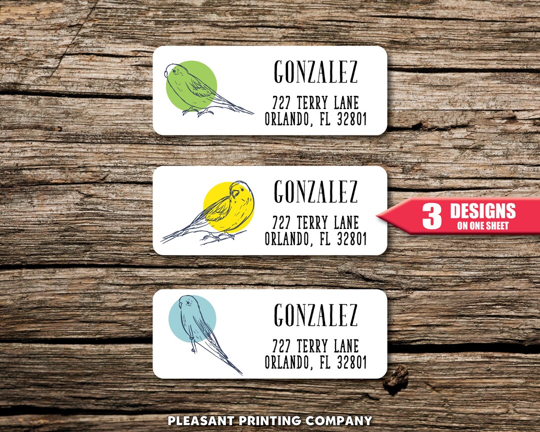 Bird Address Labels Custom Personalized Label Set of 30 Etsy