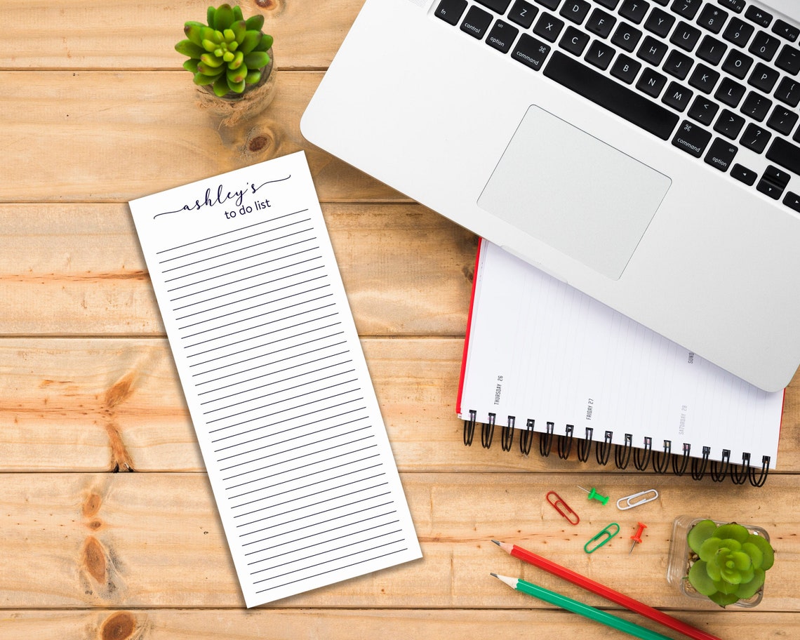 Set of 2 Simple Personalized Lined/Unlined Notepads Custom Etsy