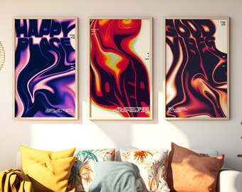 Aura Art Quote Wall Poster Print Digital Download - Set of 3
