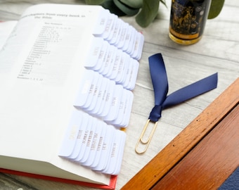 Elegant White and Gold Bible Tabs - Simple & Minimalistic