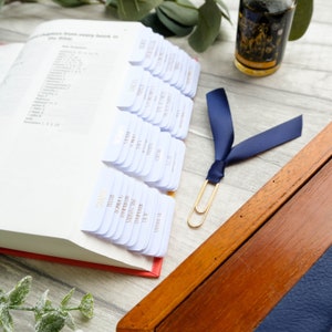 Elegant White and Gold Bible Tabs - Simple & Minimalistic