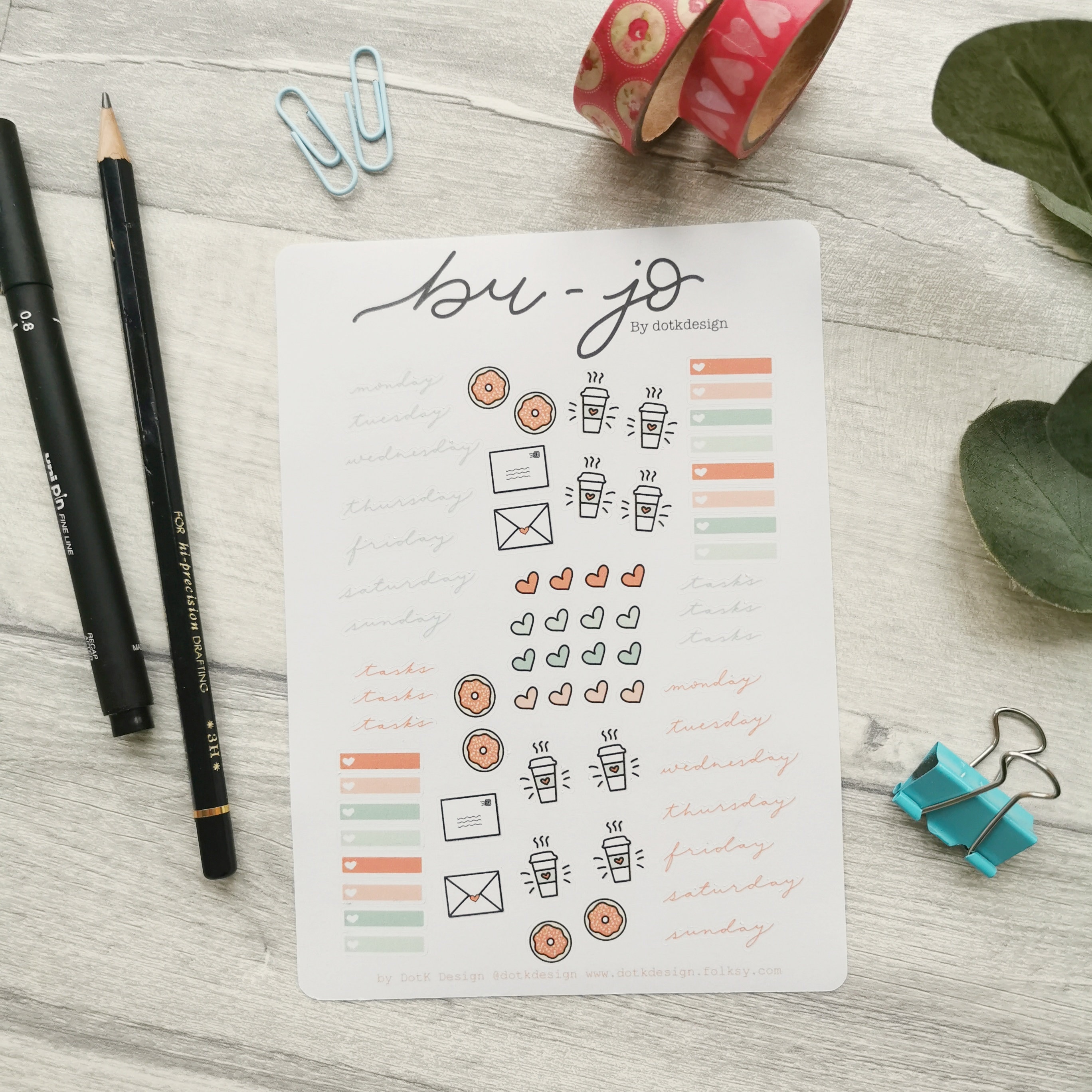 Bujo sticker sheet | Etsy