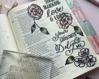 Psalm 94 Bibel Journaling Stempel - 12 Clear Stamps Set - Christlicher Glaube Journaling Stempel