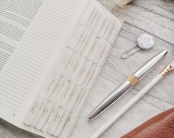 Minimalistic Script Gold Foil Vellum Bible Tabs