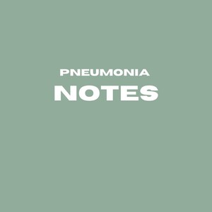Pneumonia Nursing Med Surg Review Sheet