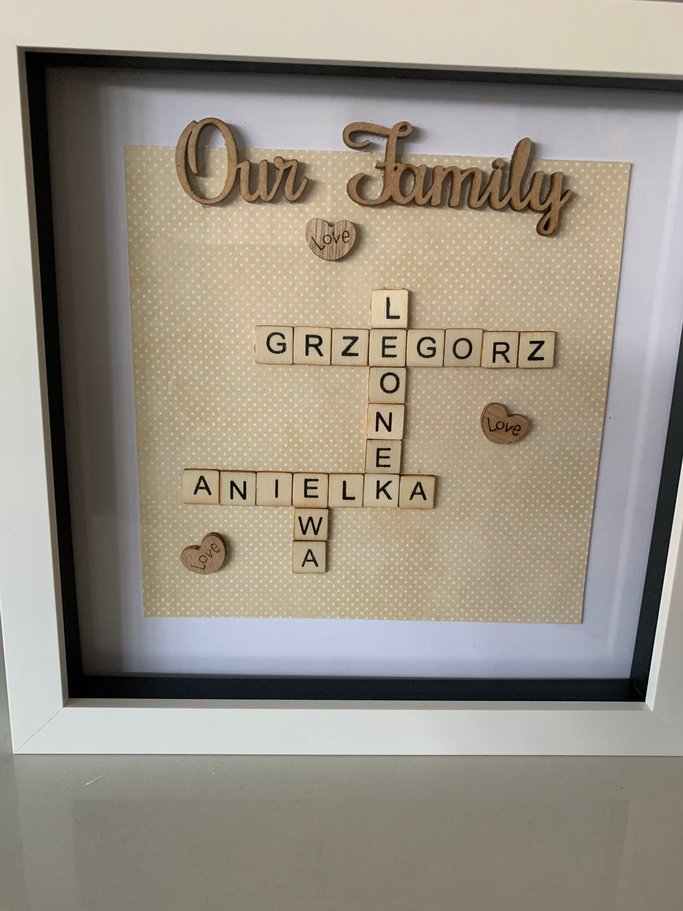 Our Family frame is personalised with your family's names Etsy