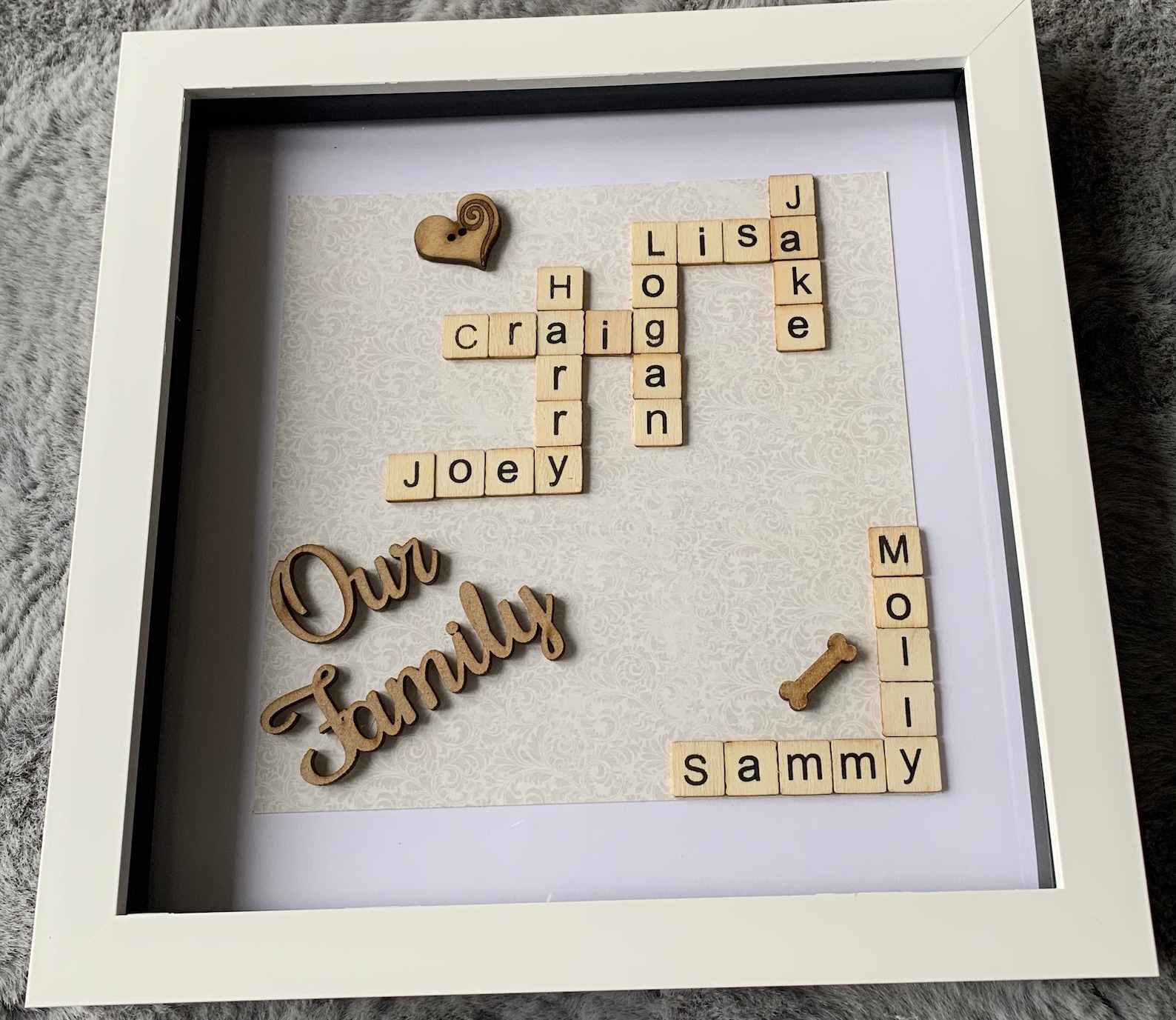 Our Family frame is personalised with your family's names Etsy