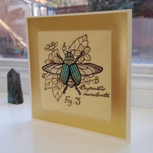 Artis Luna Beetle - Broderie complexe - Carte de voeux en chenille
