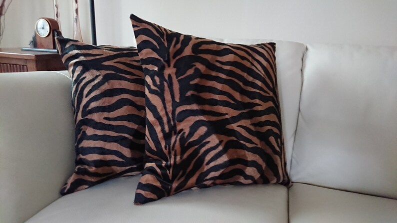 Faux Fur Tiger Print Cushion Cover